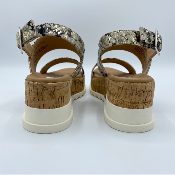 Steve Madden Gold Snake Brenda Wedge Sandal - Picture 7 of 15